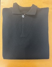 Loro Piana Men's 100 Cashmere Collared Polo Sweater Black Size 56