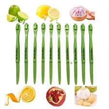 10 Pack Citrus Peelers Green Plastic Fruit Skin Remover Tools Long Handles Or...