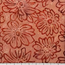 1 Yard Cut of Lunn Helianthus Batik 100 Cotton 3980 Brick Red Ruby Fabric