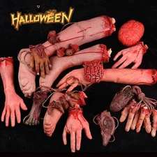Halloween Fake Human Body Parts Haunted House Props Bloody Horror Party Decor