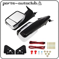 New Chrome Pair Power Heated Led Signal Tow Mirrors For 1998-2002 Dodge Ram New Chrome Pair Power Heated Led Signal Tow Mirrors For 1998-2002 Dodge Ram
