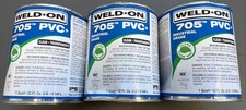 3x Weld-On 13971 705 PVC Clear Solvent Cement, Med Body Fast Set, 1qt 32oz EACH