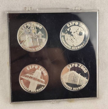 Set of 4 coins from the World Exhibition 2000 in Hannover, Germany