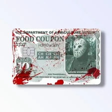 Slasher Jason Halloween Credit Card Sticker Debit Skin Decal Cover