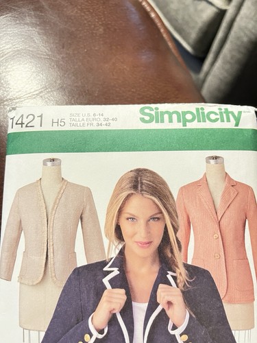 Simplicity Pattern 1421 H5 6-14 Misses Unlined Jacket - Picture 5 of 7