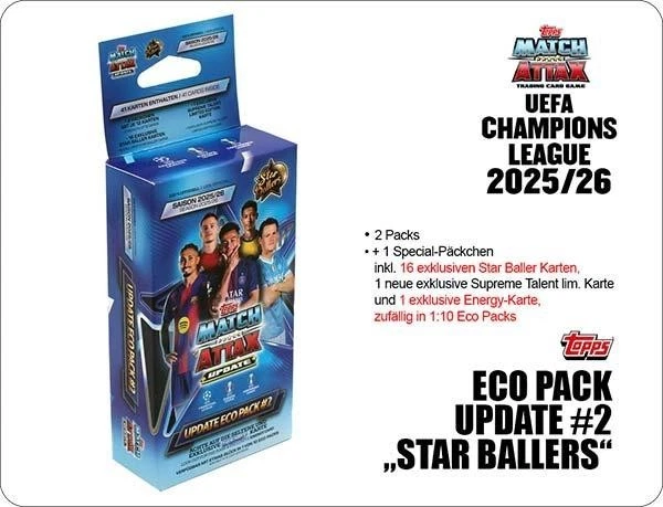 Topps MATCH ATTAX 25/26 Champions League 2025/2026 Star Baller UPDATE Eco Pack 2