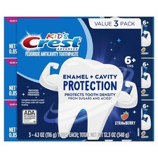 Crest Kids Enamel Cavity Protection Toothpaste Strawberry Flavor 4.1oz, 3 Pack 0.93 per gallon