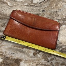 Vintage Bosca Brown Distressed Leather Wallet
