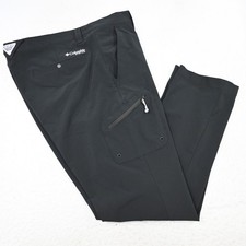 Columbia PFG Cargo Fishing Pants Black Stretch Performance Mens Size 40 x 32