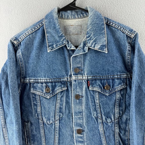 Vintage Levis Jacket Mens 38 Small Denim Trucker Type 3 80s Made in USA by Levi's, Size S, $35.99 - Photo 2
