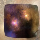 Dichroic Fused Art Glass Green Iridescent 6” Square Trinket Dish Decor — photo 5
