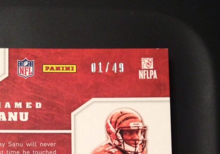 MOHAMED SANU CERTIFIED FUTURE PRIME JERSEY PATCH AUTO #01/49 CINCINNATI BENGALS - Image 3 of 3