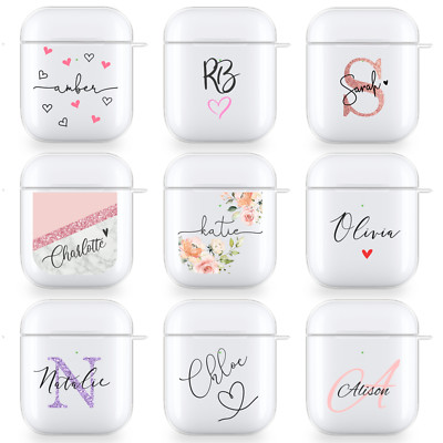 Personalisierte Airpods Pro Hülle Individueller Name Klar Silikon Cover für Apple Süß
