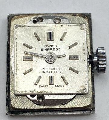 Vintage Swiss Empress & Carronade 17 Jewel Incabloc Silver 