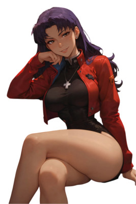 Misato Neon Genesis Evangelion Waifu Weatherproof Anime Sticker 6'' Car Decal