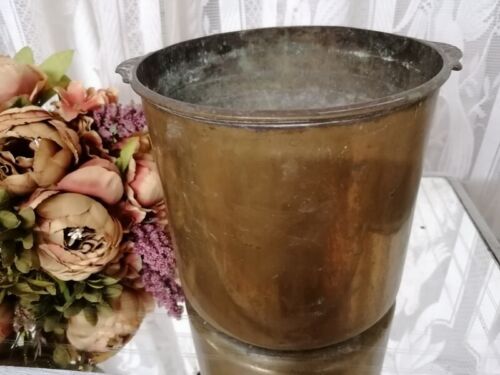 Heavy Original Vintage Quality French Hammered Solid  Brass Pot Planter - 第 1/6 張圖片