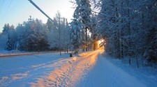Landscape snow road sun sunlight winter outdoors nature Custom Gaming Mat Desk
