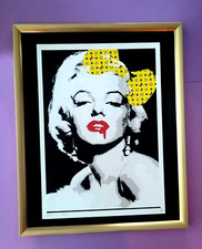 Death NYC Large Framed 16x20in Pop Art Certified Marilyn Monroe Red Bow Drip **