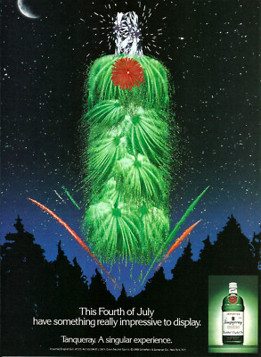 1989 Tanqueray English Gin Fourth Of July vintage Print Ad Advertisement
