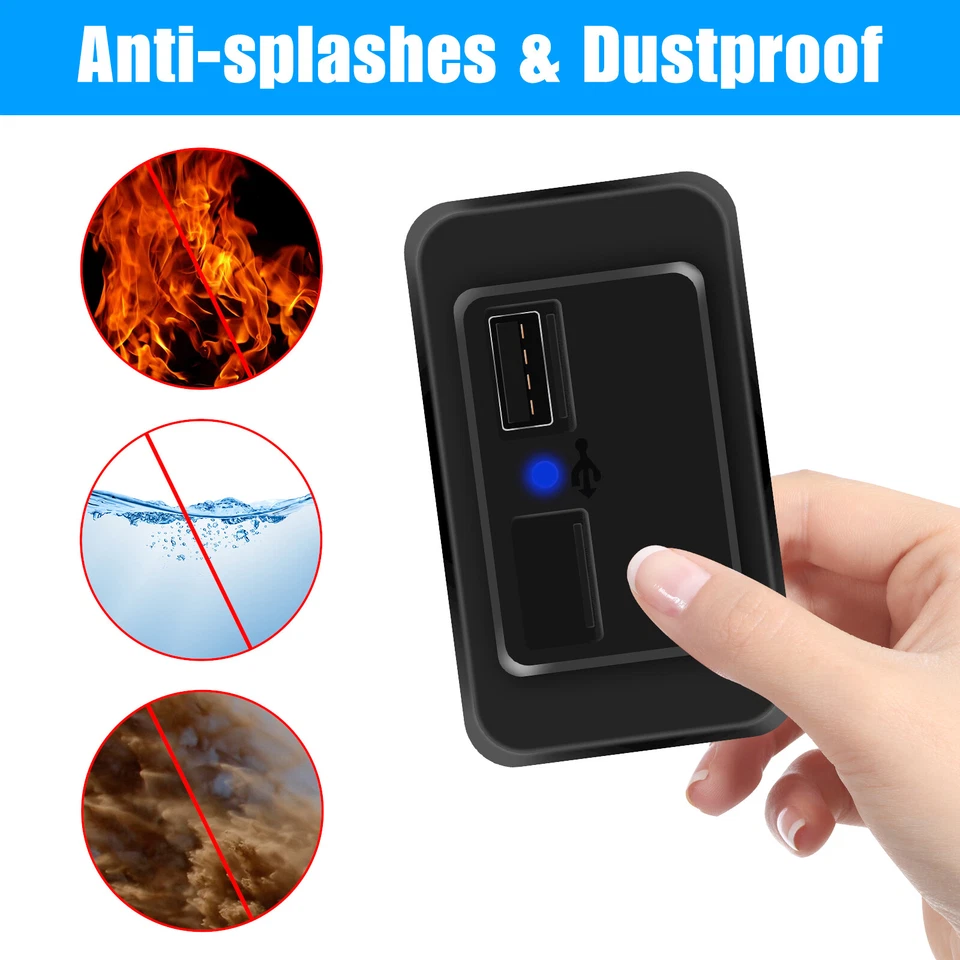 12V-24V 4.8A Dual USB Port Car Fast Charger Socket Power Outlet LED Waterproof - Image 3 of 4