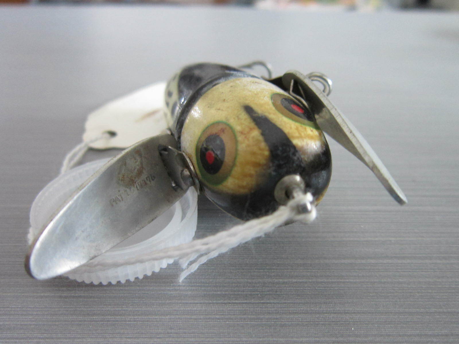 Vintage Heddon Crazy Crawler Red Eyes Black White Head 2100 BWH USA Fishing  Lure