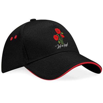 Baseballmütze bestickt VE Day rot Mohnblumen damit wir nicht vergessen Unisex