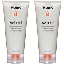 2 PACK  RUSK WIRED 6 OZ FLEXIBLE HAIR STYLING CREME MEDIUM HOLD TEXTURE CREAM