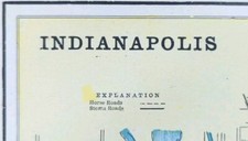 Vintage 1895 INDIANAPOLIS INDIANA Map 11"x14" Old Antique Original MARION COUNTY