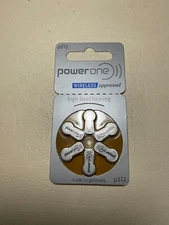 Powerone Hearing Aid Battery Size P312 - 6 batteries Exp 2026