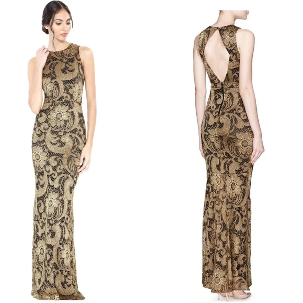 Bronze top formal gowns