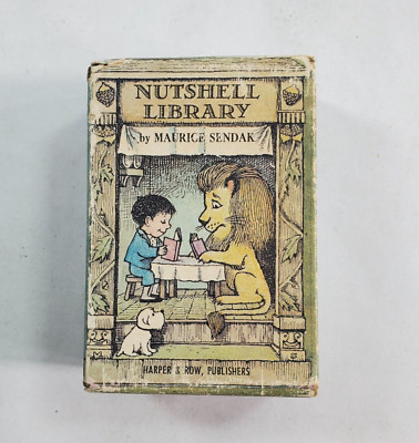 Nutshell Library by Maurice Sendak 1962 4 Mini Books HC Dust Jackets Case