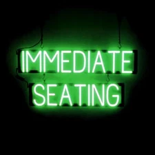 SpellBrite IMMEDIATE SEATING Sign | Neon Sign Look, LED Light | 31.6" x 15.0"