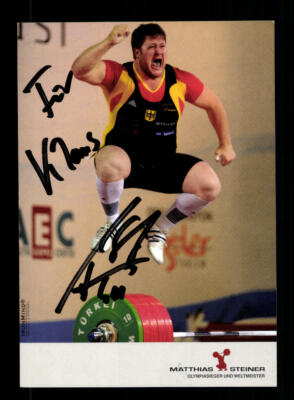 Matthias Steiner Autograph Card Original Signed Weightlifting