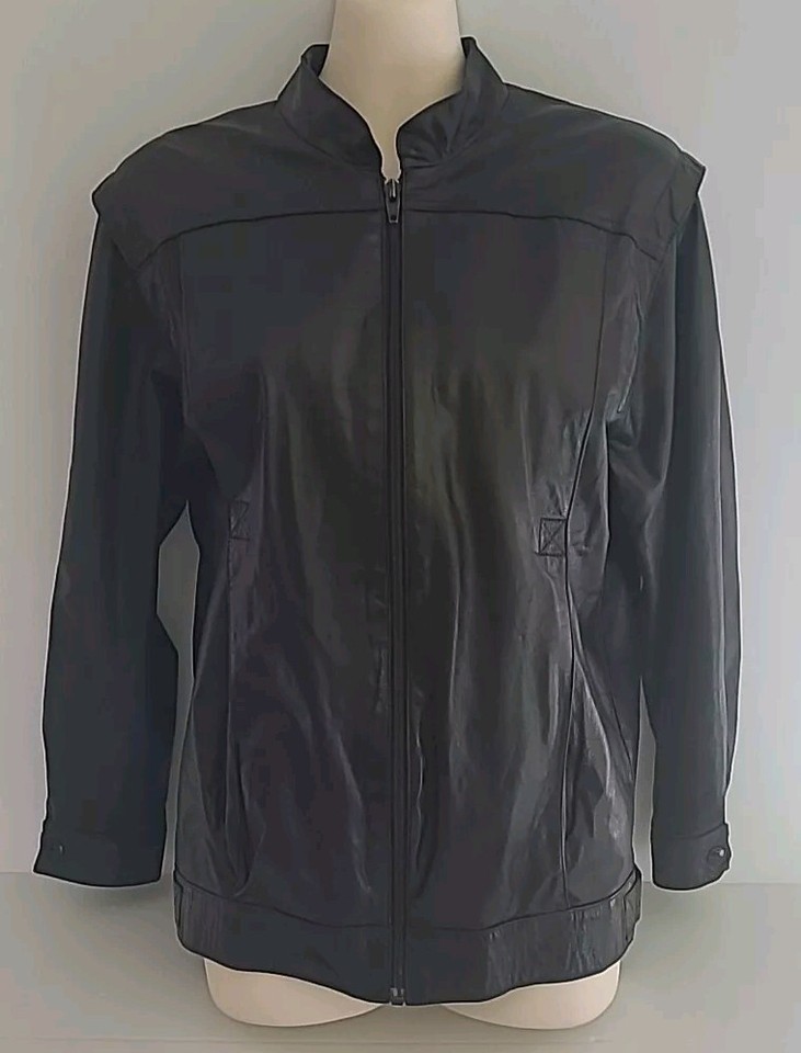 Vintage Vidam Black Leather  Soft Lightweight Jacket Women's Size Small