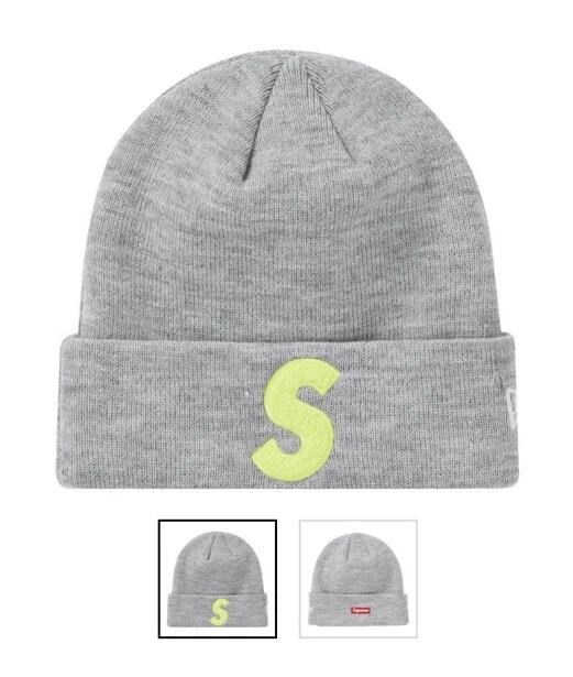 Beanie logo Supreme New Era S (FW19) (gris bruyère) *DEADSTOCK*