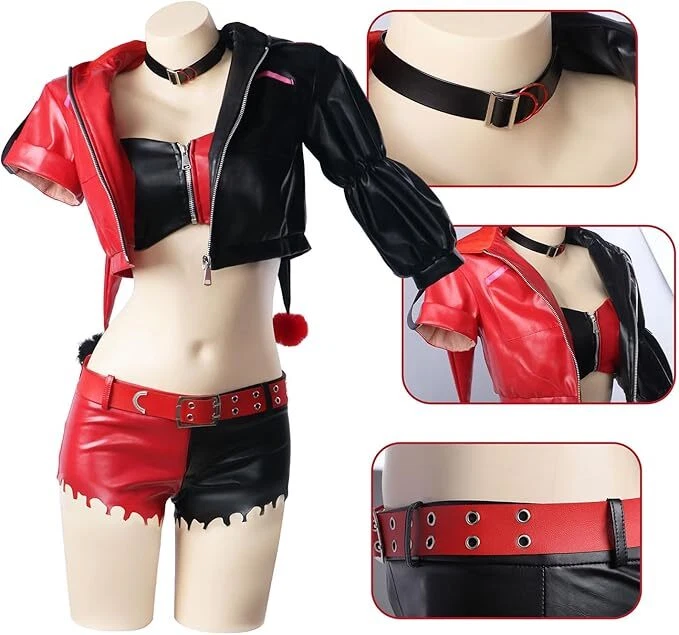 Anime Escuadrón Suicida ISEKAI Juegos con disfraces Harley Quinn Disfraz Joker Niña Escuadrón Conjunto Foto 3 de 4