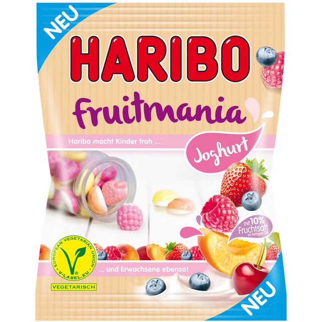 Haribo Fruitmania YOGURT gummy bears 175g VEGETARIAN FREE SHIPPING