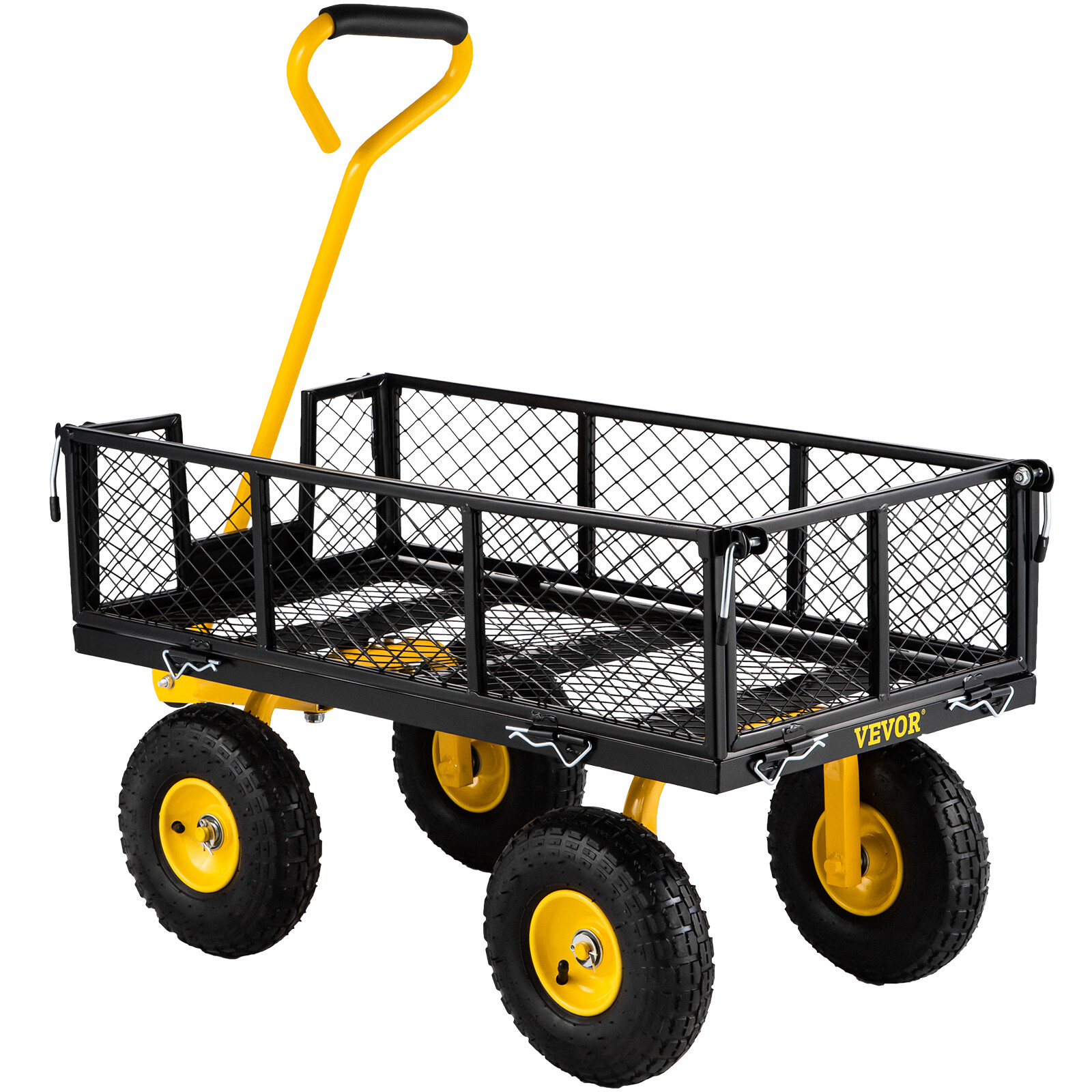VEVOR Garden Carts HeavyDuty Yard Dump Wagon Cart Steel Lawn Utility