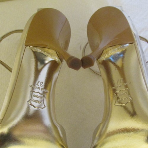 Andrea Pfister Couture Metallic Silber High Heel Schuhe Gr. EURO 37, NEU - Bild 11 von 11