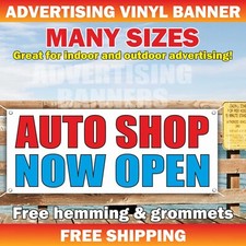 AUTO SHOP Advertising Banner Vinyl Mesh Sign Oil Change Tune Service Repair Open