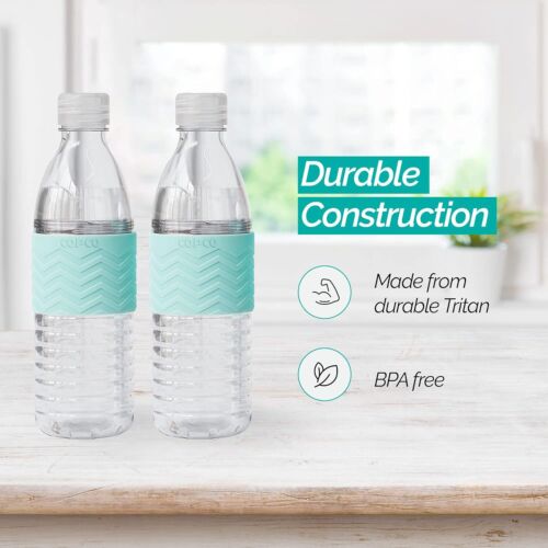 Copco Hydra Reusable Water Bottles | Set of 2 | Non-Slip Sleeve, 16 Oz - Blue - Picture 3 of 7