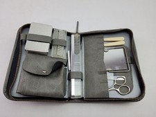 Reise Rasierset Beauty Tasche Etui DDR Pedikürschere Trusetal Spiegel #253689
