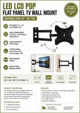 TV Wall Mount Bracket 14–42” Tilt Swivel Arm VESA 75/100/200 35kg