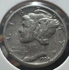 1930-S Mercury 90% Silver Dime 10 Cents 90% Silver