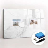 Magnetboard Glas Inkl Magneten Marker Schwamm Dekorativer Marmor 60X40 Cm