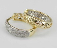 2Ct Round Cut Lab Created Diamond Huggie  Hoop Earrings 14K Yellow Gold Plated