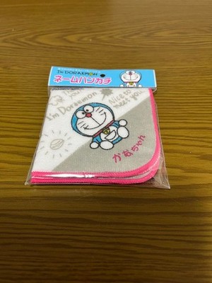 Doraemon Name Handkerchief, Kanachan, 100% Cotton, Japan Orig, Used (home