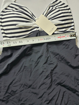 black and white swim dress Coolibar Women's Sleeveless Swim Dress, White/Black Colorblock, Size L