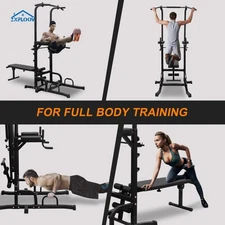 Heavy Duty Power Tower Dip Station Adjustable Height for Versatile Workouts