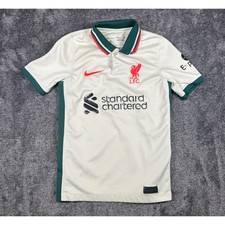 Nike Liverpool FC 2021-22 Away Jersey Youth Small White Soccer